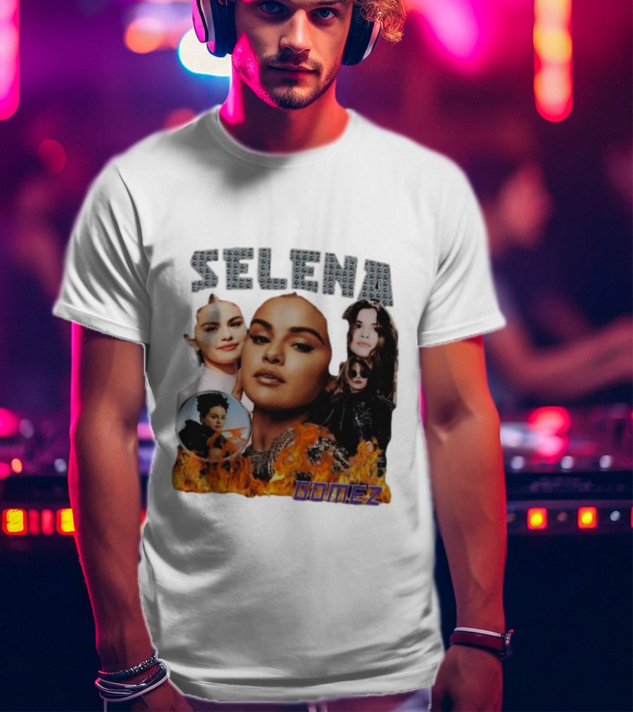 Selena Gomez Flame Collage Homage T-Shirt
