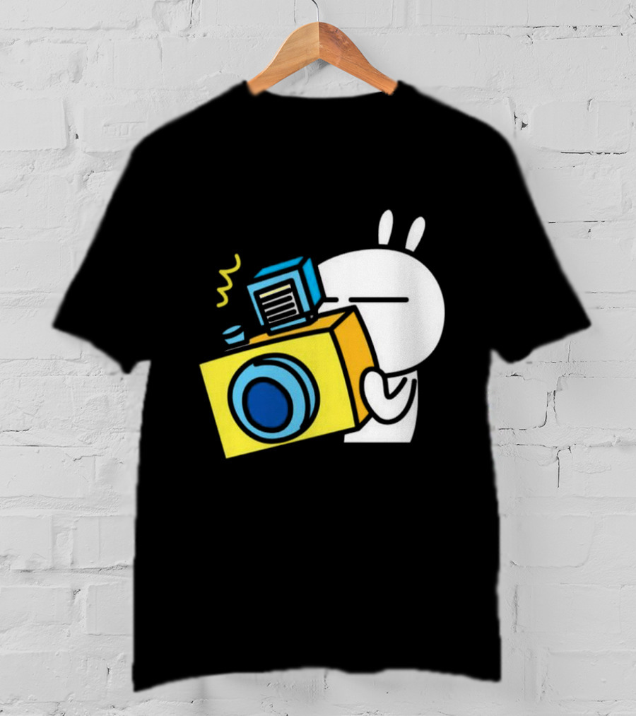 Tuzki Rabbit Camera Cartoon Character Photography T-Shirt