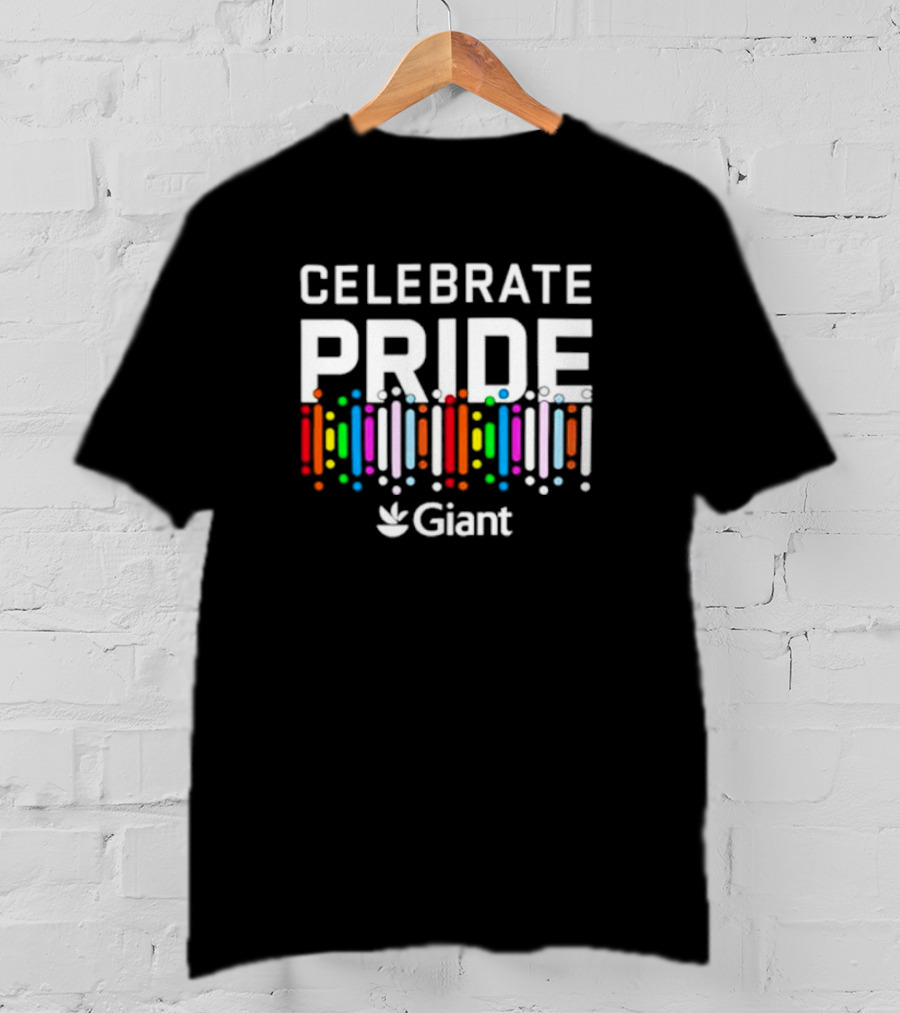 Celebrate Pride Giant Logo With Vibrant Rainbow Bars T-Shirt
