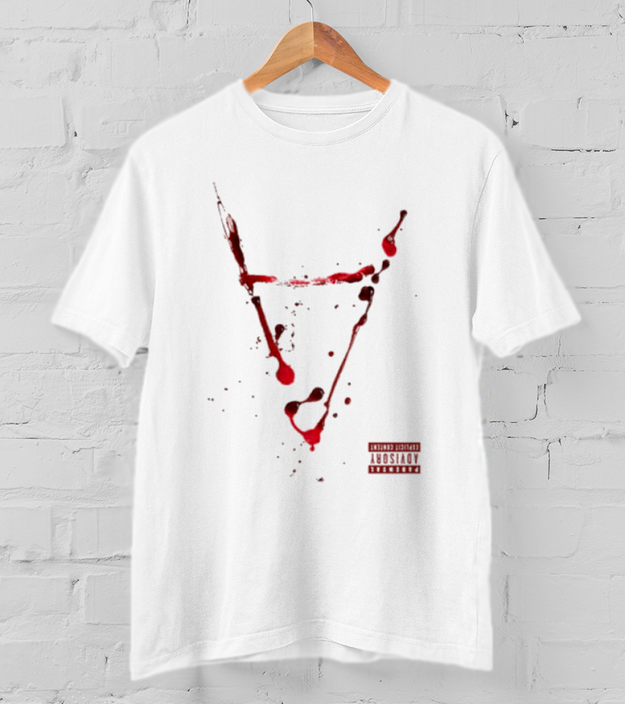 Doja Cat Attention Blood Streaks Symbol Explicit Content Warning T-Shirt