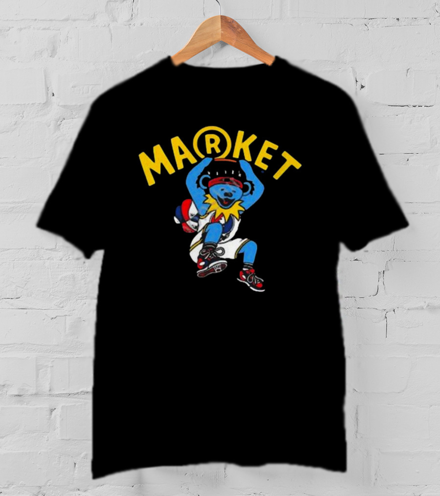 Market Studios Grateful Dead Dunking Bear Streetwear Basketball T-Shirt