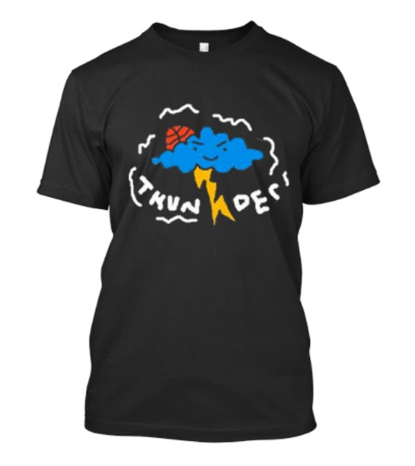 NBA Thunder Cloud Basketball Lightning Logo Redesign T-Shirt
