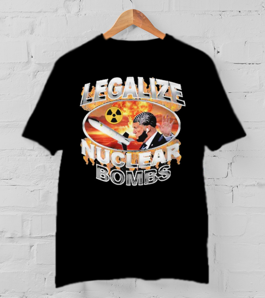 Legalize Nuclear Bombs Radiation Symbol Explosive Background T-Shirt