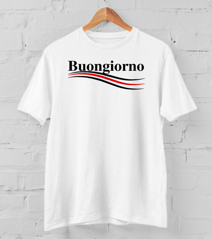 Buongiorno Red And Black Wave T-Shirt