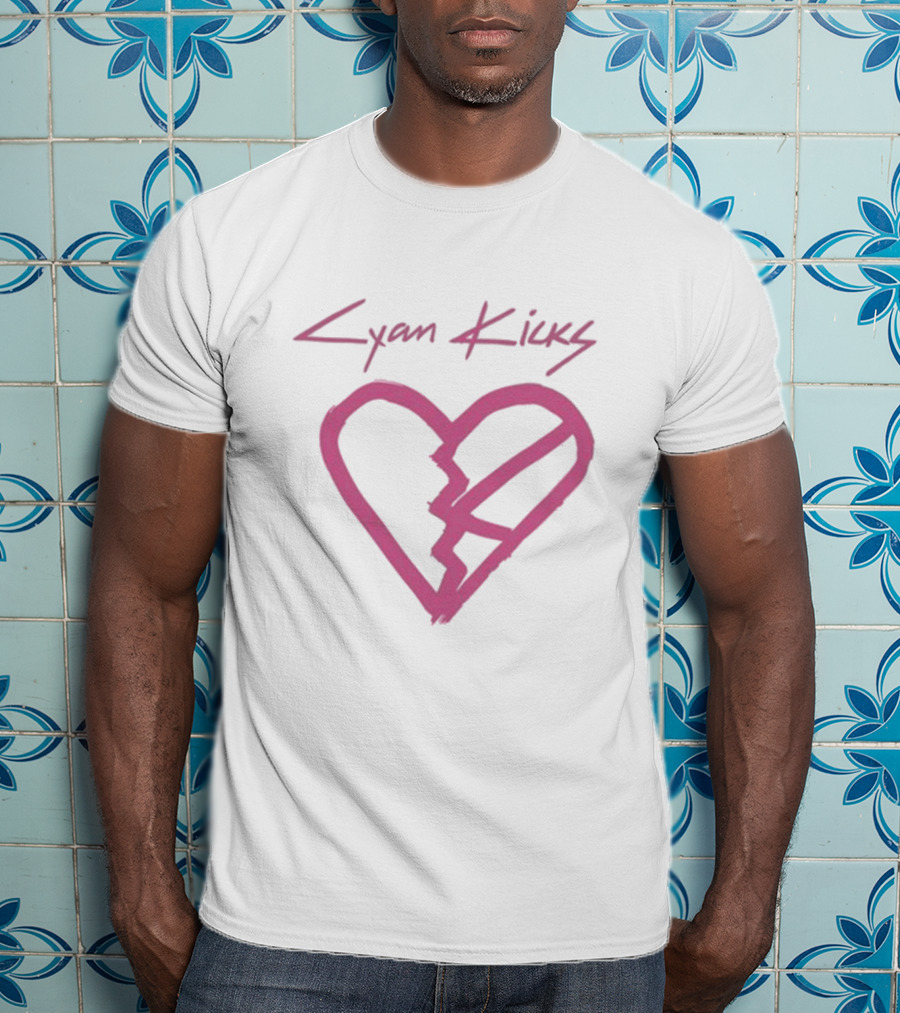 Cyan Kicks Broken Heart Mockup T-Shirt
