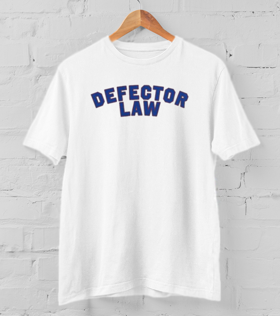 Defector Law Navy Blue Arched Text T-Shirt