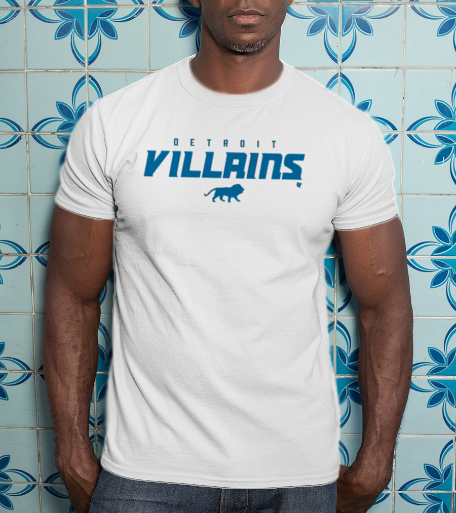 DETROIT VILLAINS Blue Lion T-Shirt