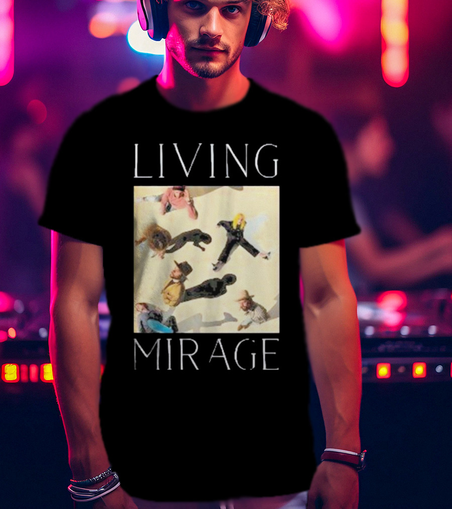 LIVING MIRAGE Album Cover With Band Members Aerial View T-Shirt