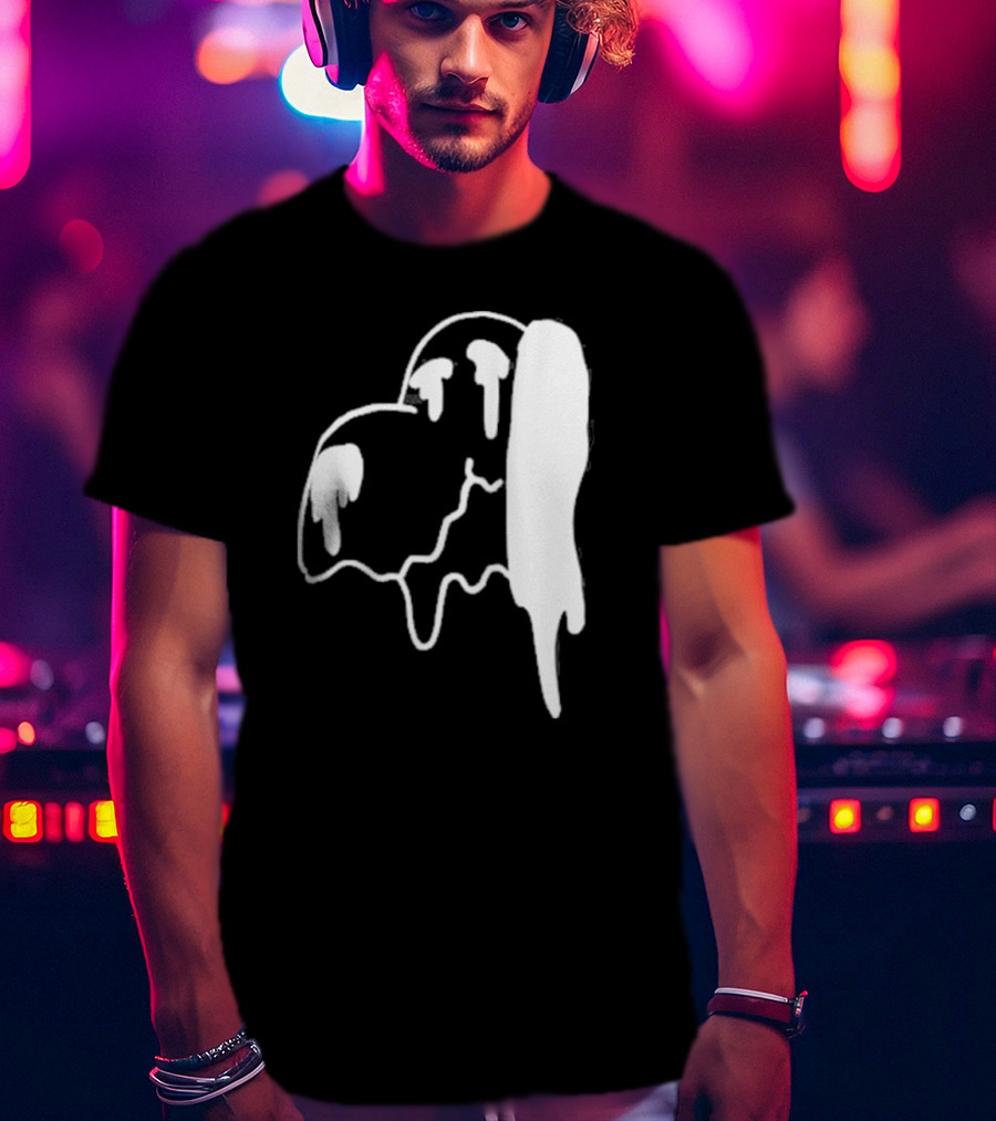 Snoopy Melting Drip Black White T-Shirt