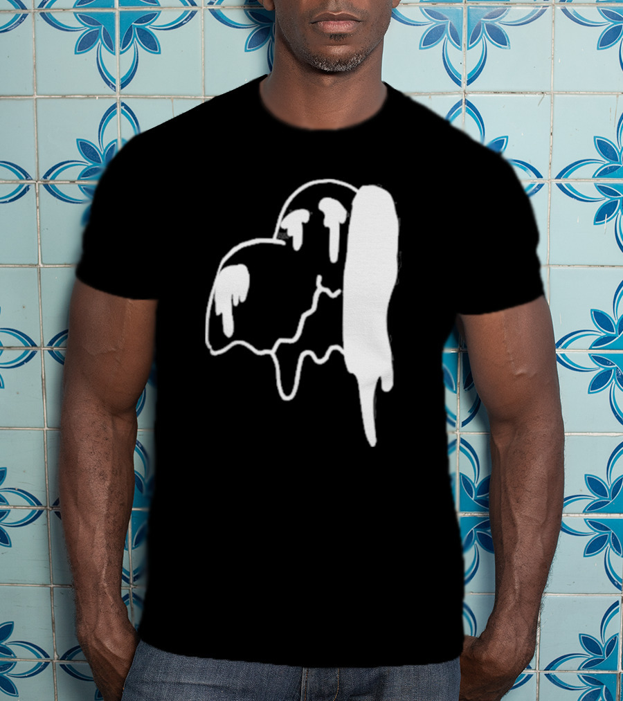 Snoopy Melting Drip Black White T-Shirt