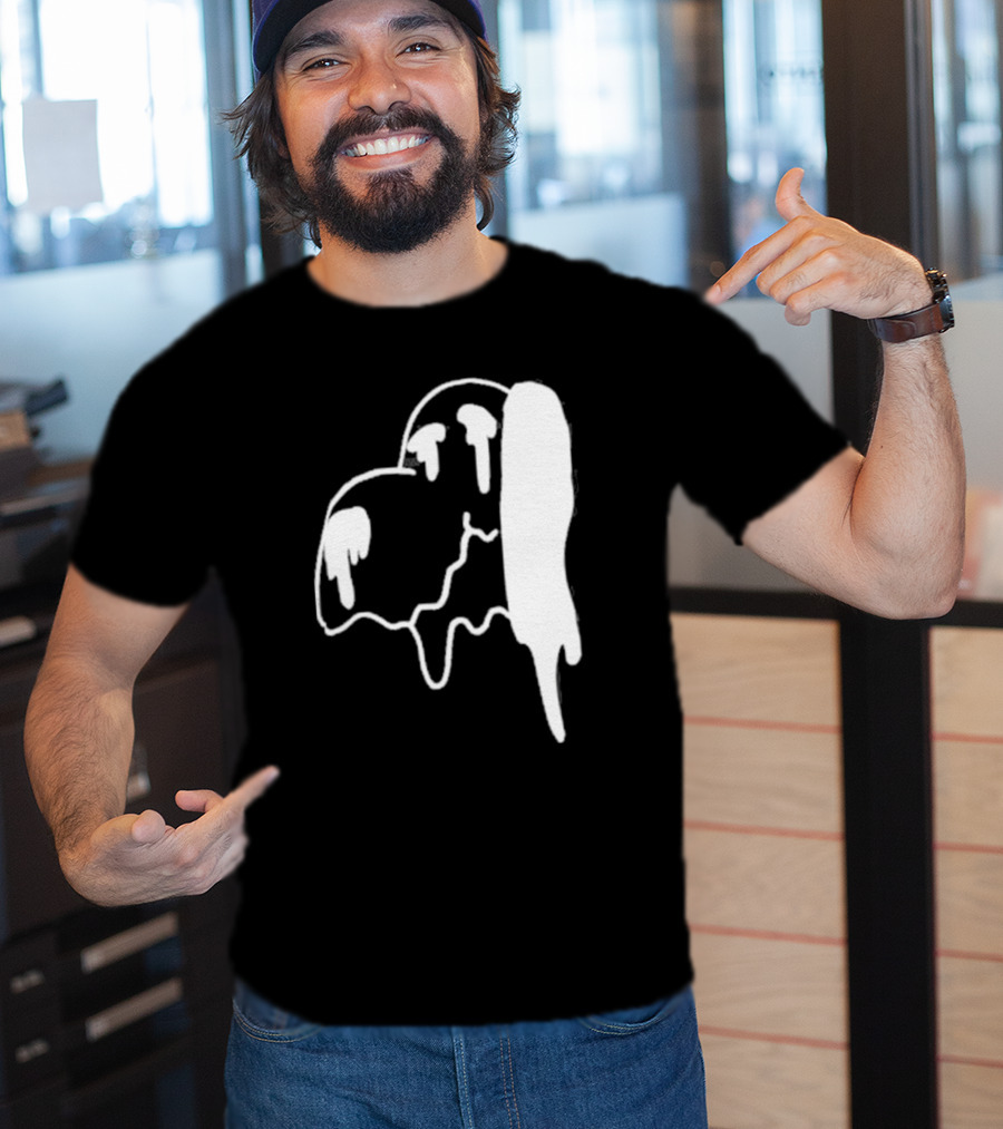 Snoopy Melting Drip Black White T-Shirt