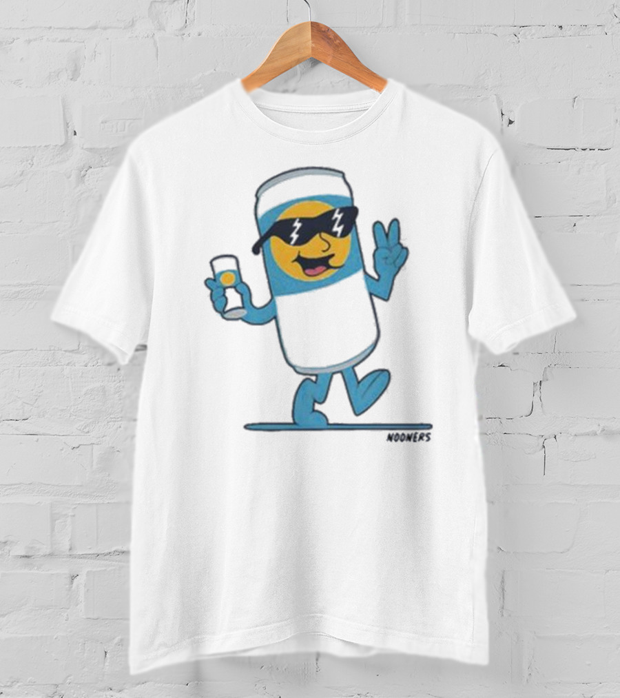 Nooners Cool Blue Drink Character Summer Vibes T-Shirt