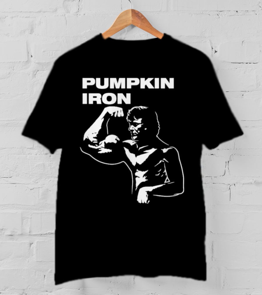 Pumpkin Iron Bodybuilder Flexing Muscles T-Shirt