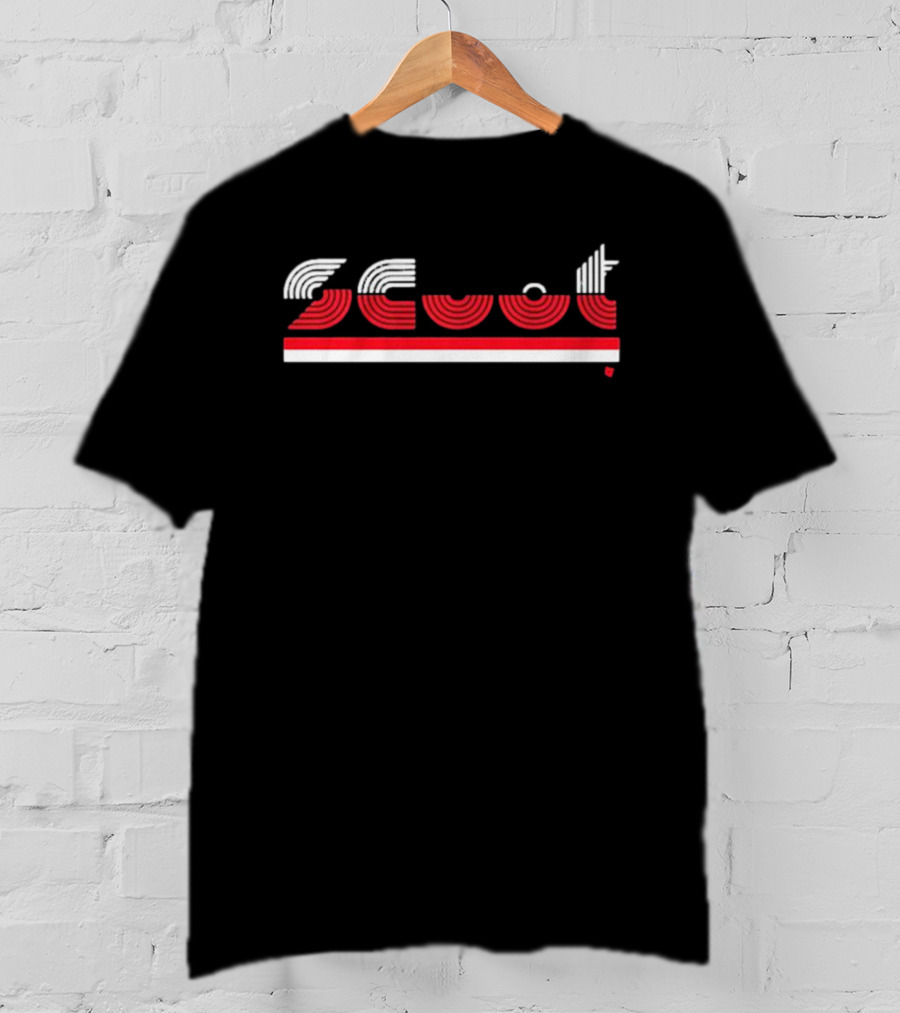 Scoot Portland 1977 Trail Blazers Retro Stripe T-Shirt