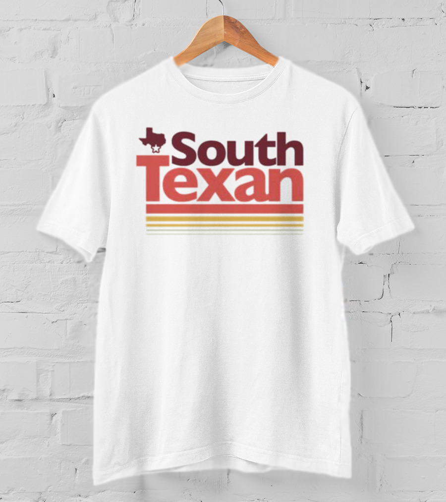 South Texan Retro Style With Texas Map Icon And Striped Accents T-Shirt