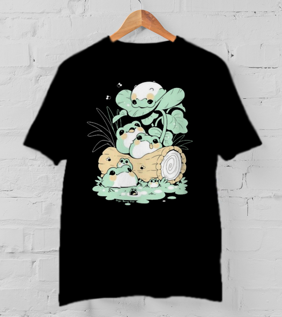 Sugar Bunny Shop Blob Frogs Log T-Shirt