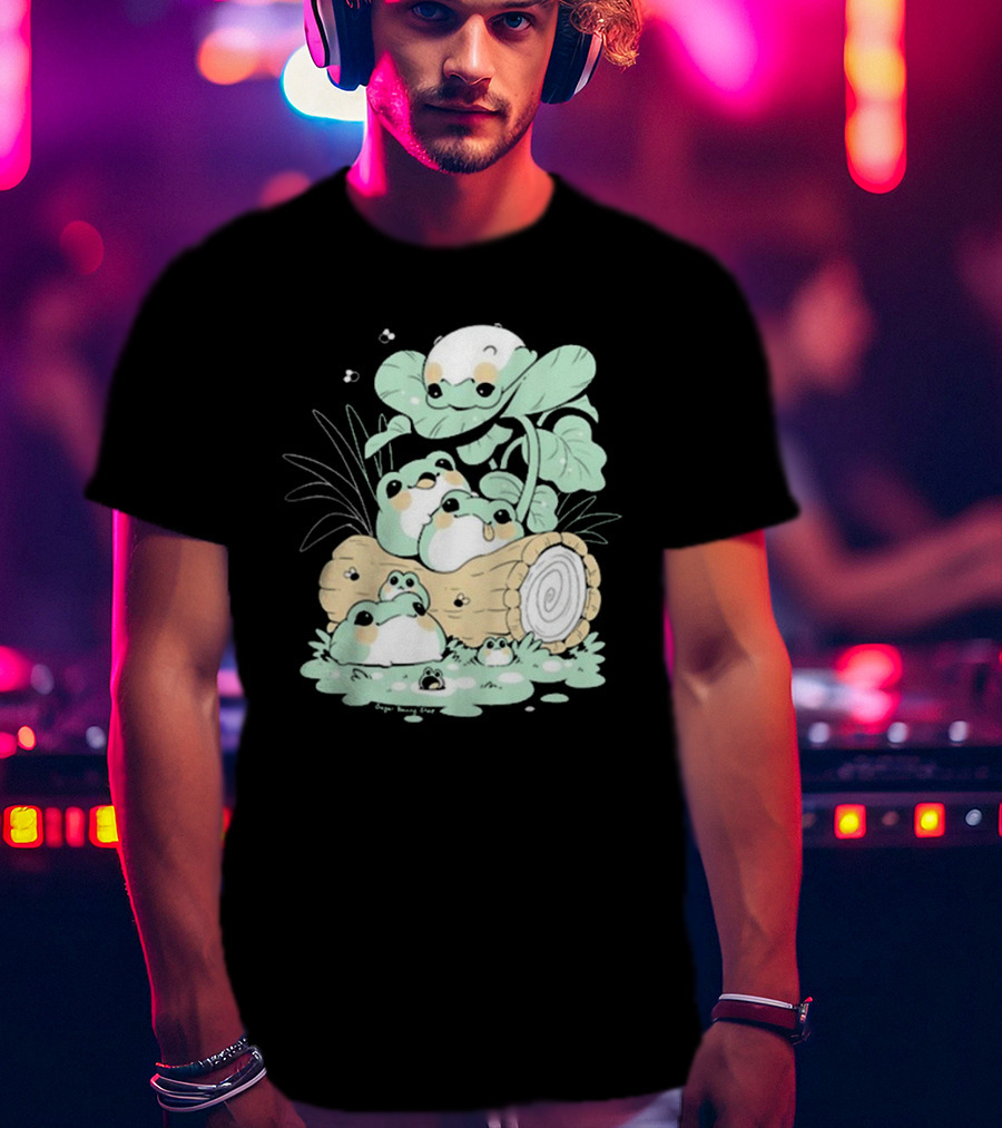 Sugar Bunny Shop Blob Frogs Log T-Shirt