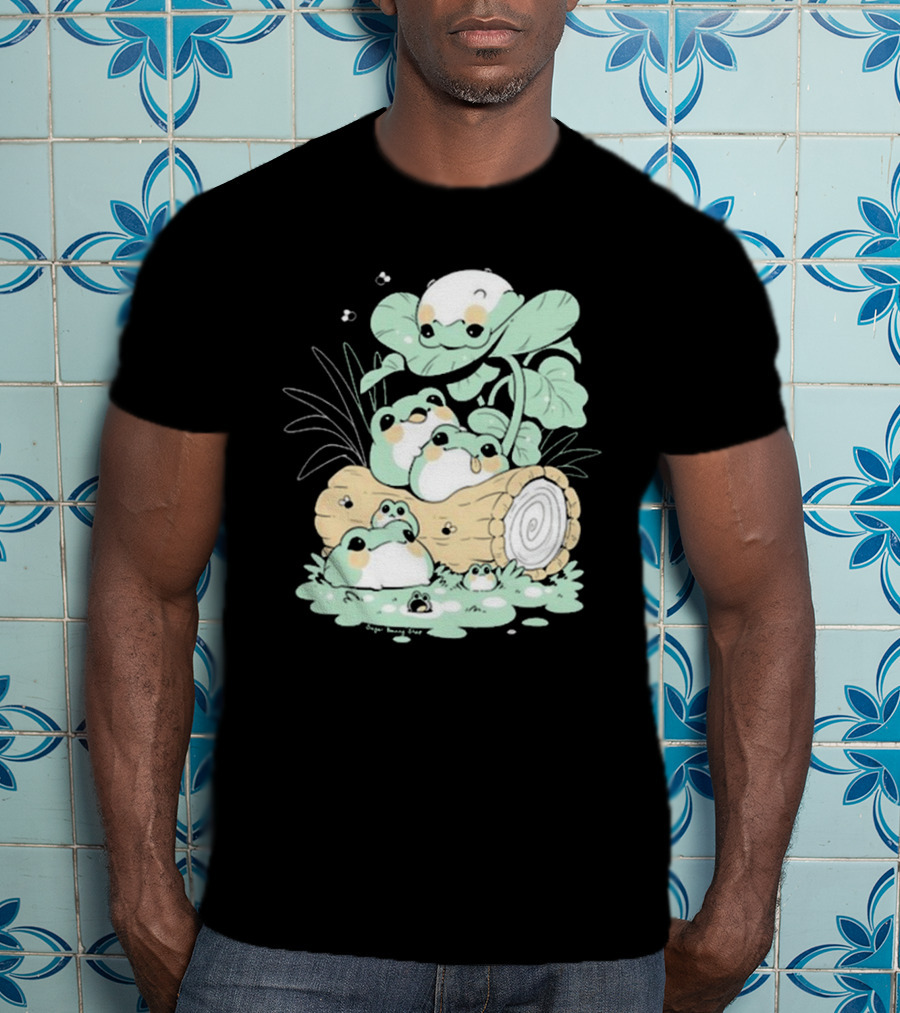 Sugar Bunny Shop Blob Frogs Log T-Shirt
