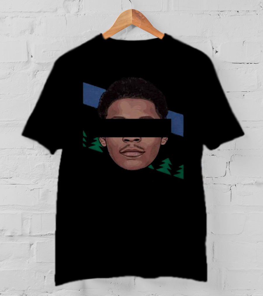 Dearbball Ant-Man Face With Blue And Green Stripes T-Shirt