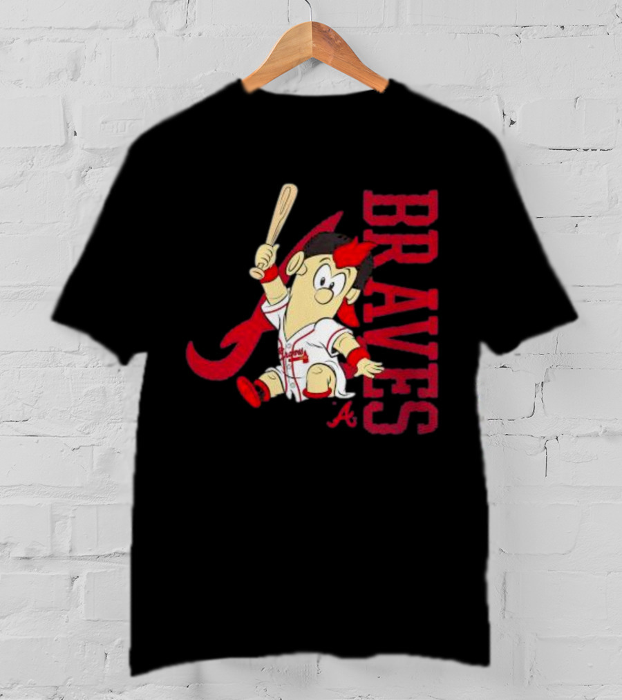 Atlanta Braves Infant Mascot 2.0 Cartoon Batting Character T-Shirt