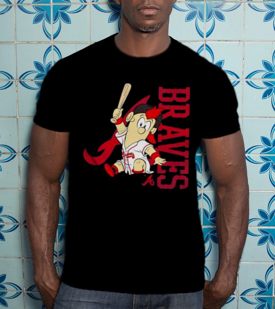 Atlanta Braves Infant Mascot 2.0 Cartoon Batting Character T-Shirt
