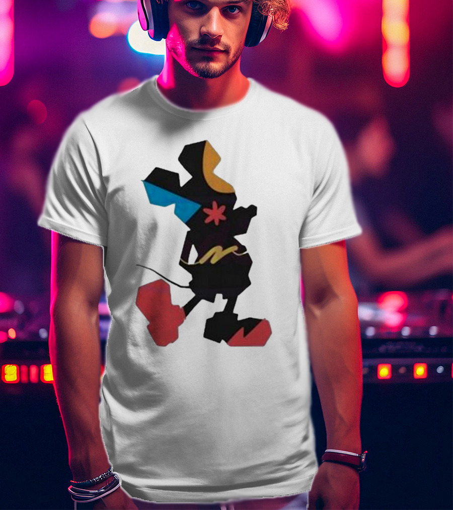 Disney World Funny Mickey Stands Abstract Colorful T-Shirt