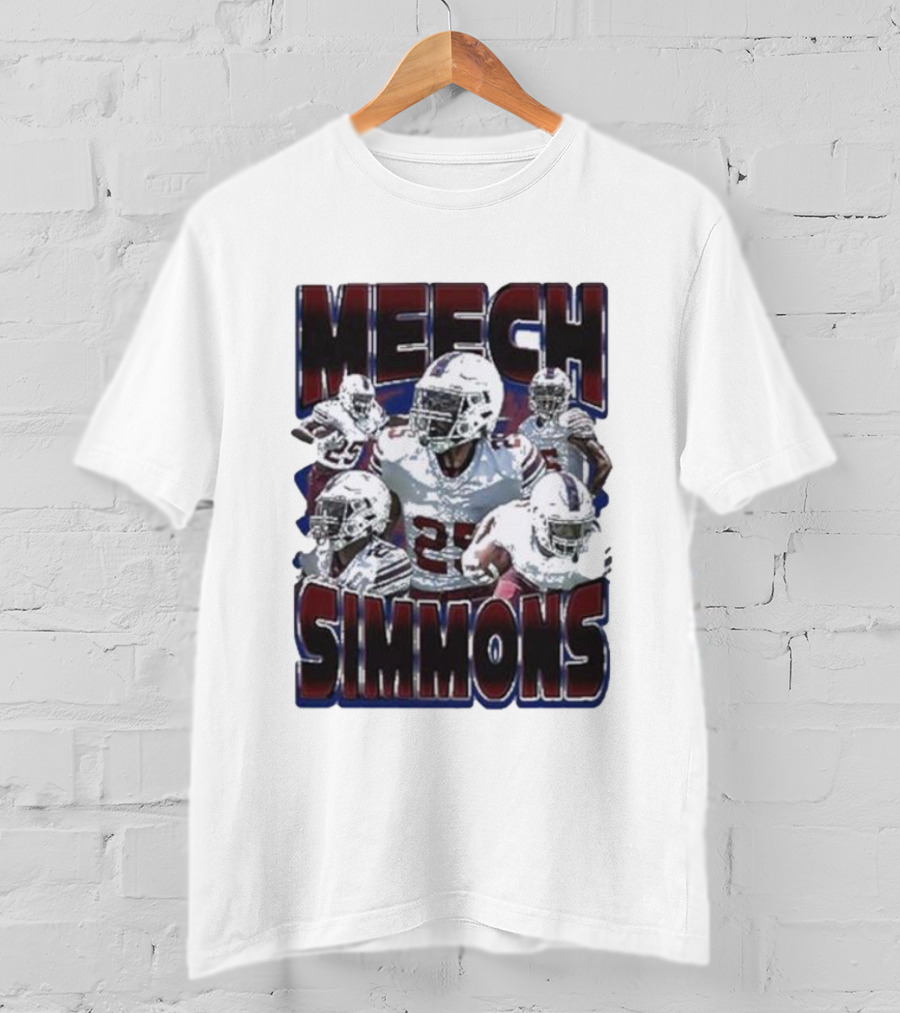 Meech Simmons Number 25 Football Player Sports Collage T-Shirt