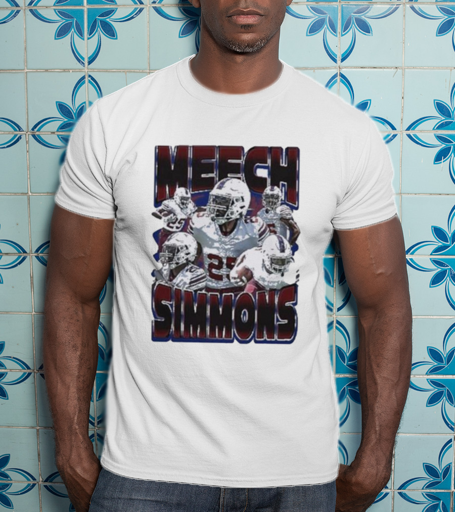 Meech Simmons Number 25 Football Player Sports Collage T-Shirt
