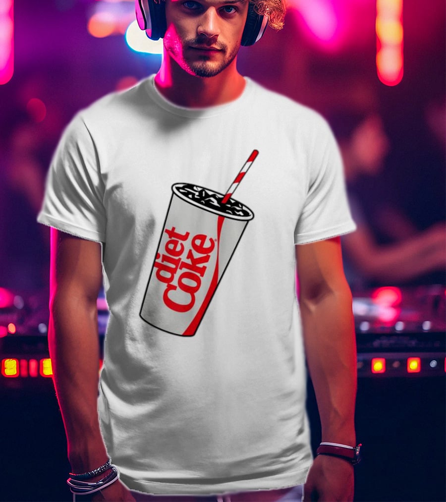 Coca-Cola Diet Coke Cup With Straw Heart Bubbles T-Shirt
