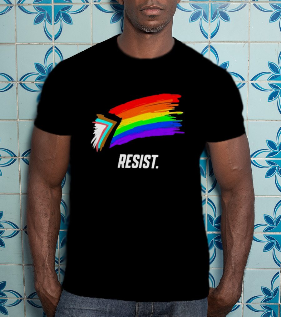 Resist Pride Equality Florida Rainbow Brushstroke T-Shirt