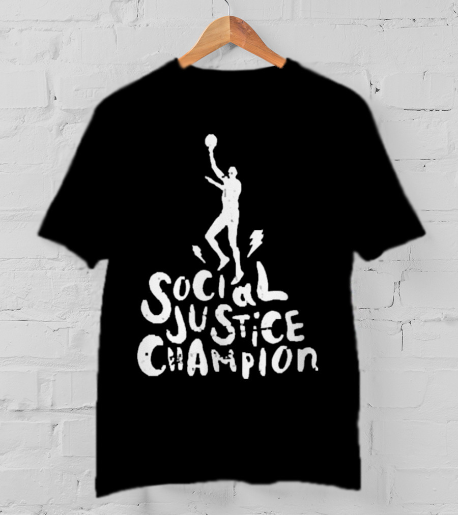 Social Justice Champion Basketball Figure With Lightning Bolt T-Shirt