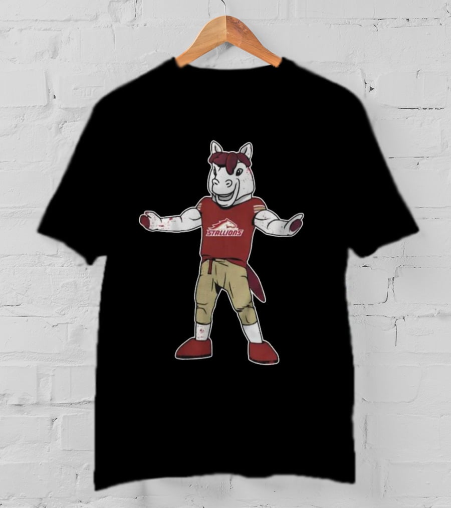 Birmingham Stallions Stanley Mascot Character In Team T-Shirt