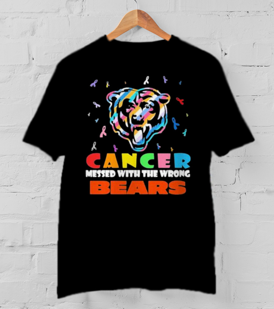 Cancer Messed With The Wrong Colorful Ribbon Chicago Bears T-Shirt