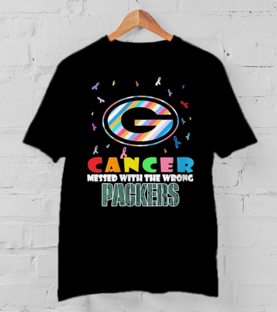 Cancer Messed With The Wrong Packers Colorful Awareness T-Shirt