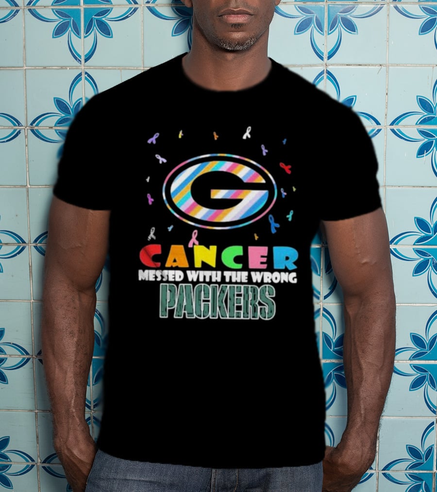 Cancer Messed With The Wrong Packers Colorful Awareness T-Shirt