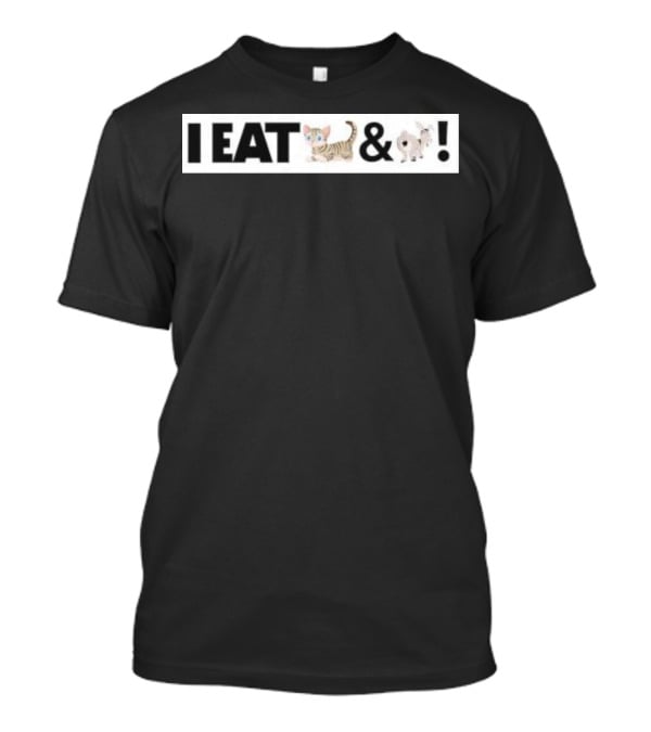 I Eat Cat And Donkey Cartoon Animals T-Shirt