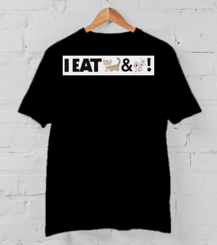 I Eat Cat And Donkey Cartoon Animals T-Shirt
