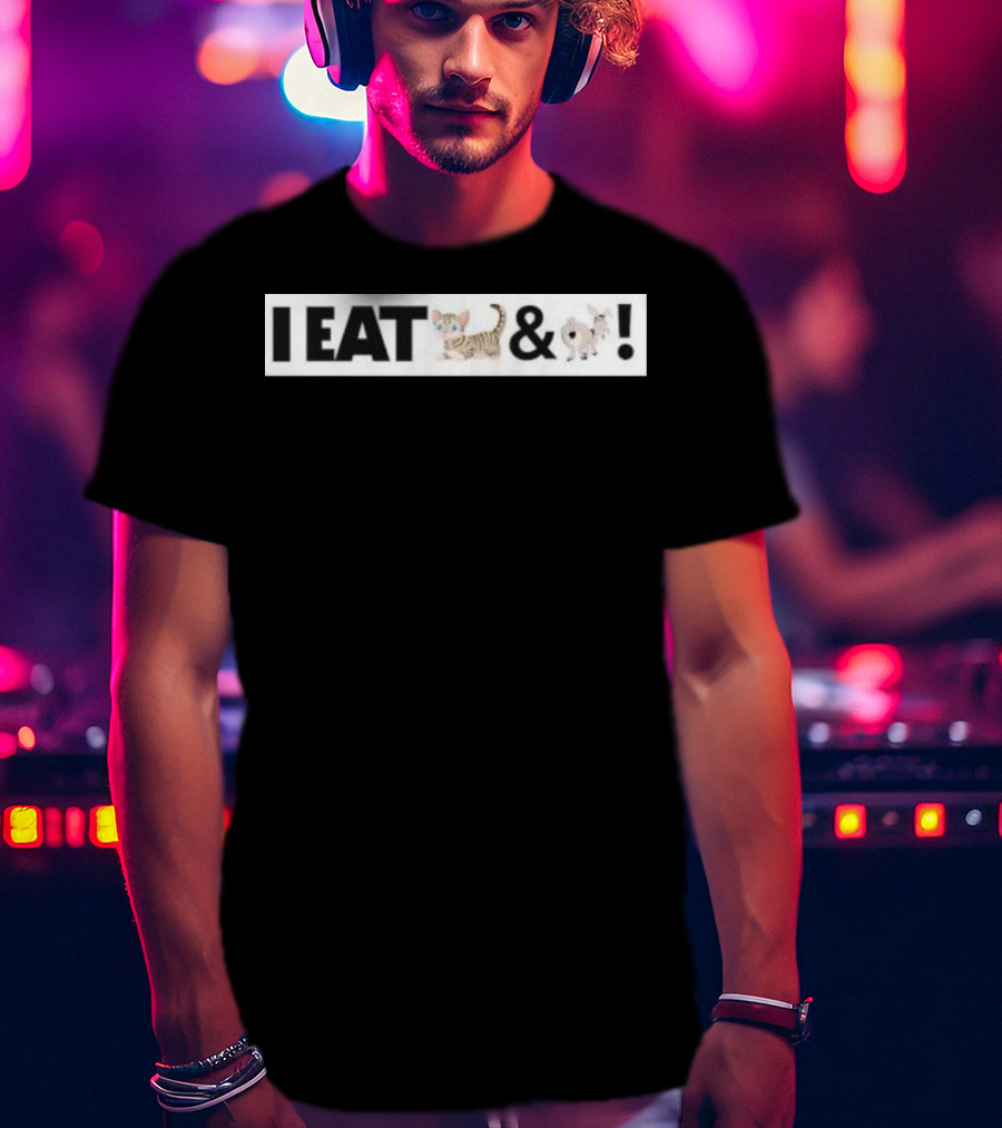 I Eat Cat And Donkey Cartoon Animals T-Shirt
