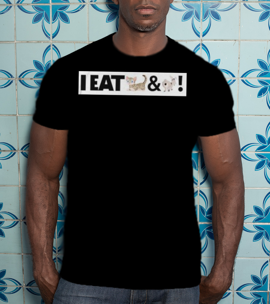 I Eat Cat And Donkey Cartoon Animals T-Shirt