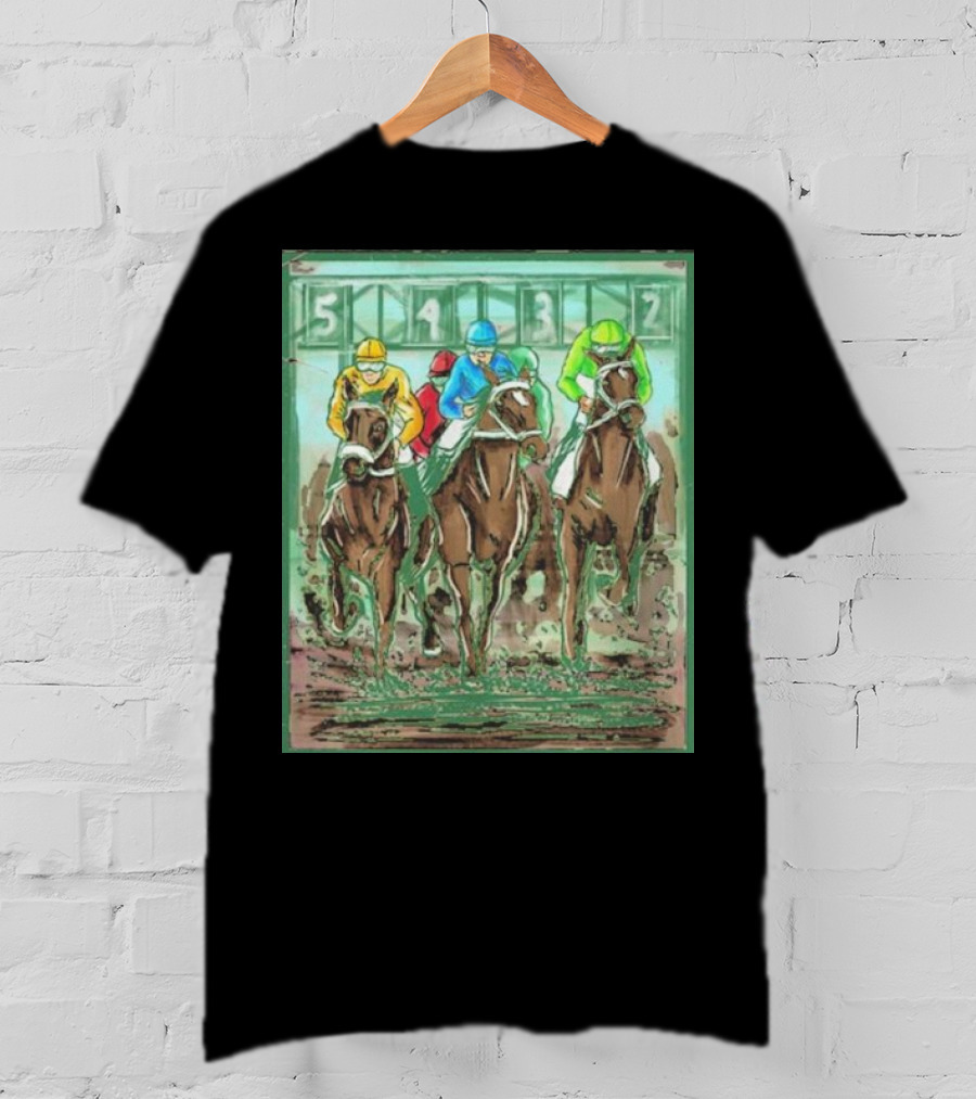 Horse Races Numbered Jockeys Competition T-Shirt