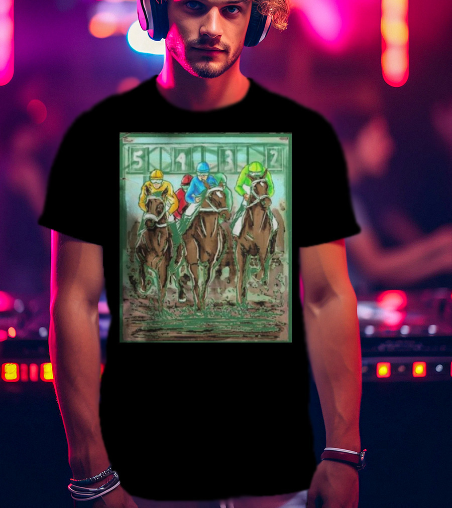 Horse Races Numbered Jockeys Competition T-Shirt