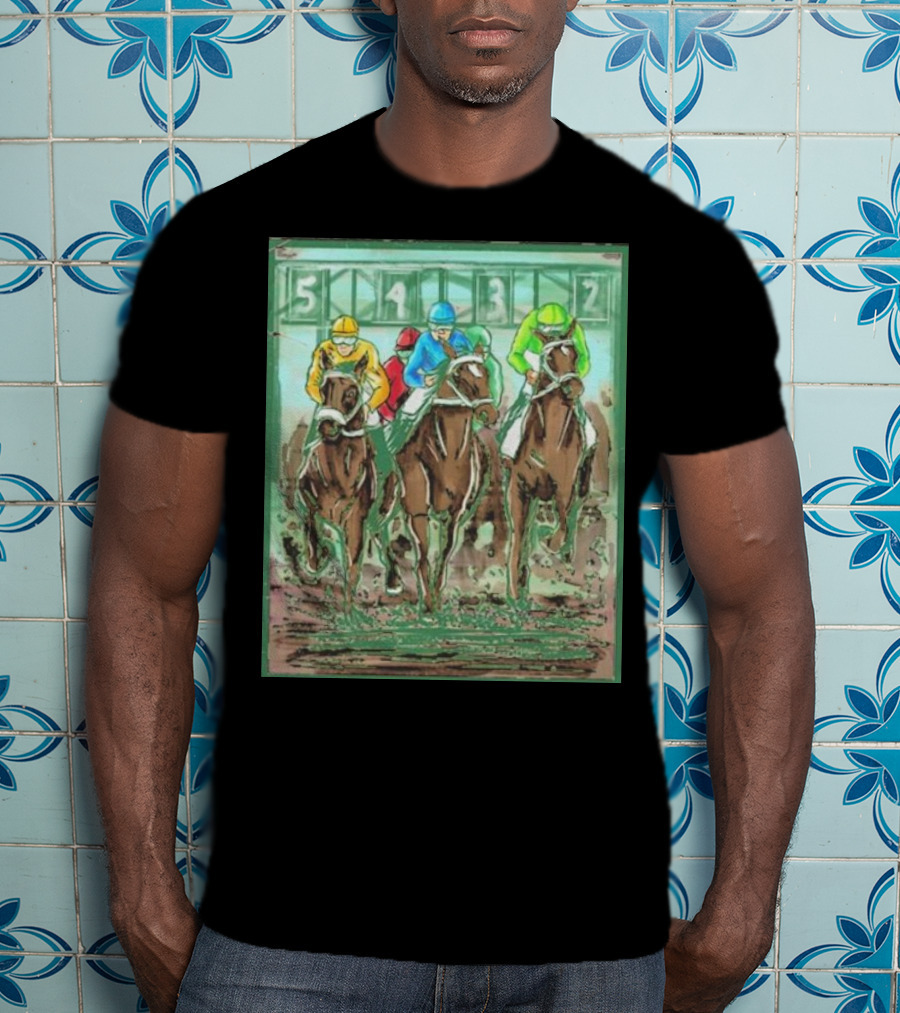 Horse Races Numbered Jockeys Competition T-Shirt