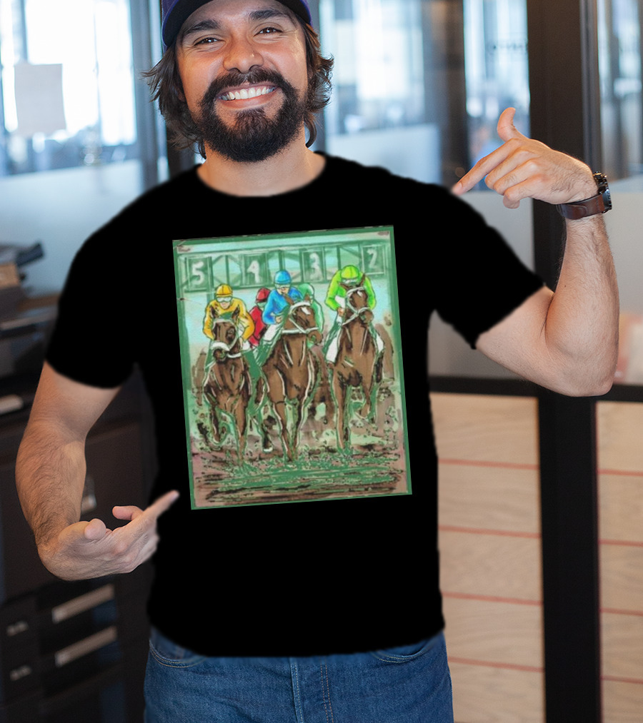 Horse Races Numbered Jockeys Competition T-Shirt