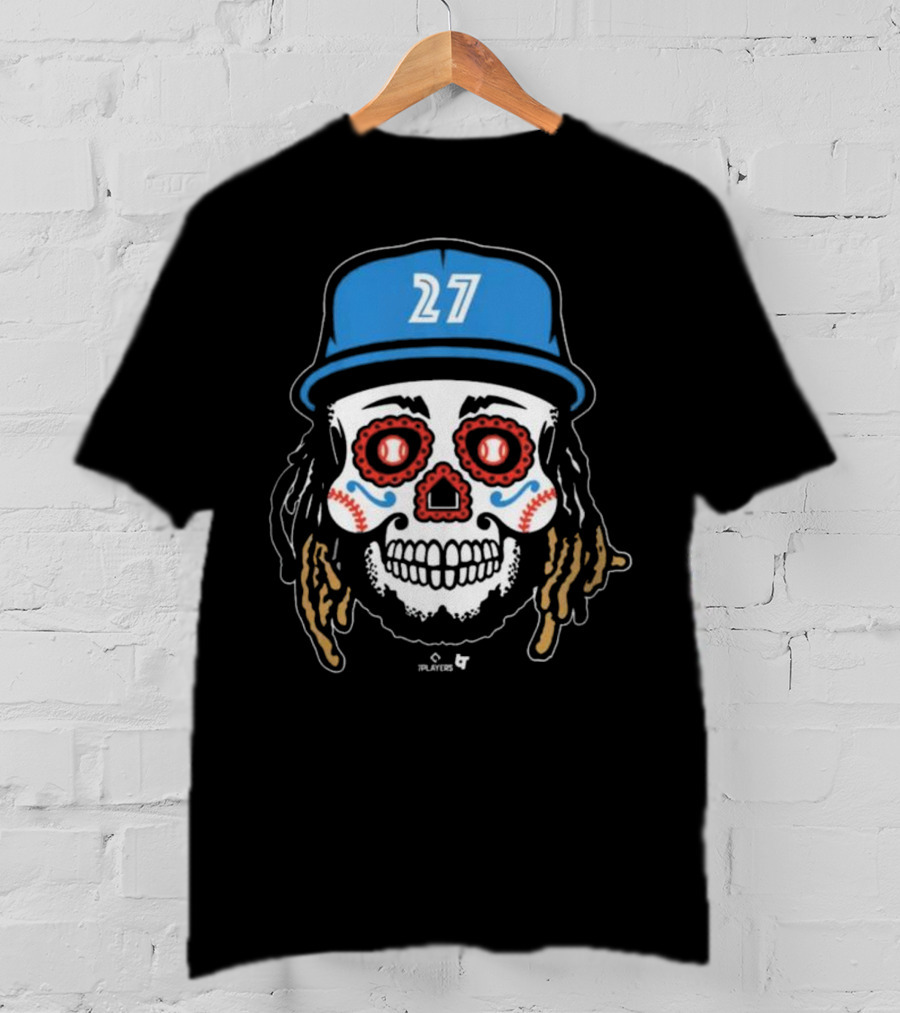 Toronto Blue Jays #27 Vladimir Guerrero Jr Sugar Skull MLBPA T-Shirt