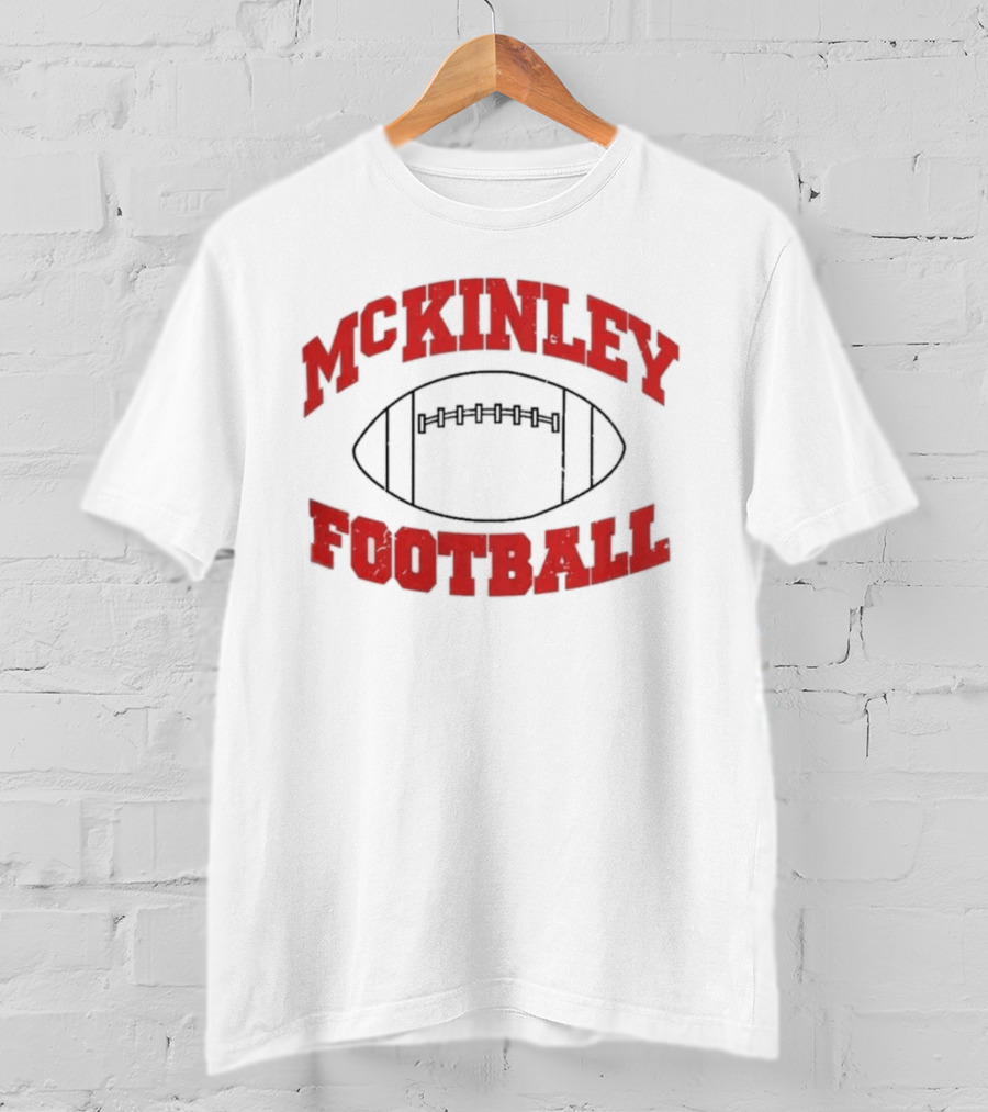 Mckinley Football Team Vintage Red Text Football T-Shirt