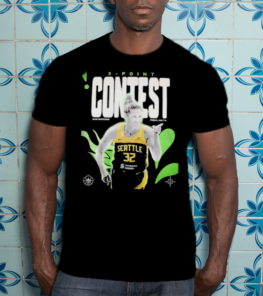 SamI Whitcomb Seattle 32 3-Point Contest Friday July 14 WNBA T-Shirt