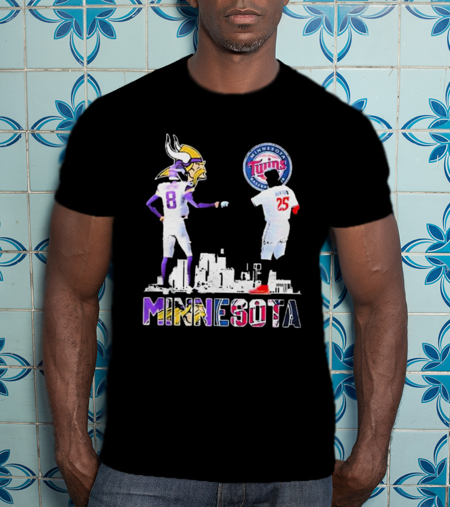 Minnesota Vikings Kirk Cousins And Twins Byron Buxton Icons T-Shirt