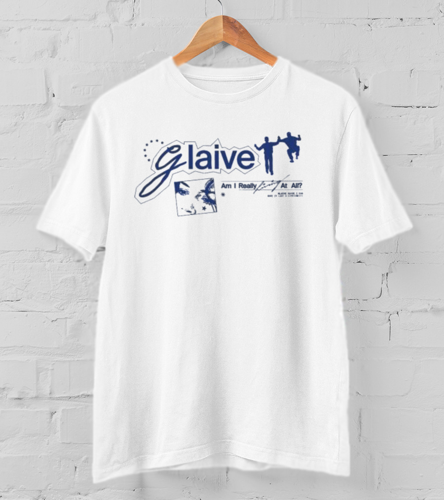 Glaive Am I Really Living At All Blue Text T-Shirt