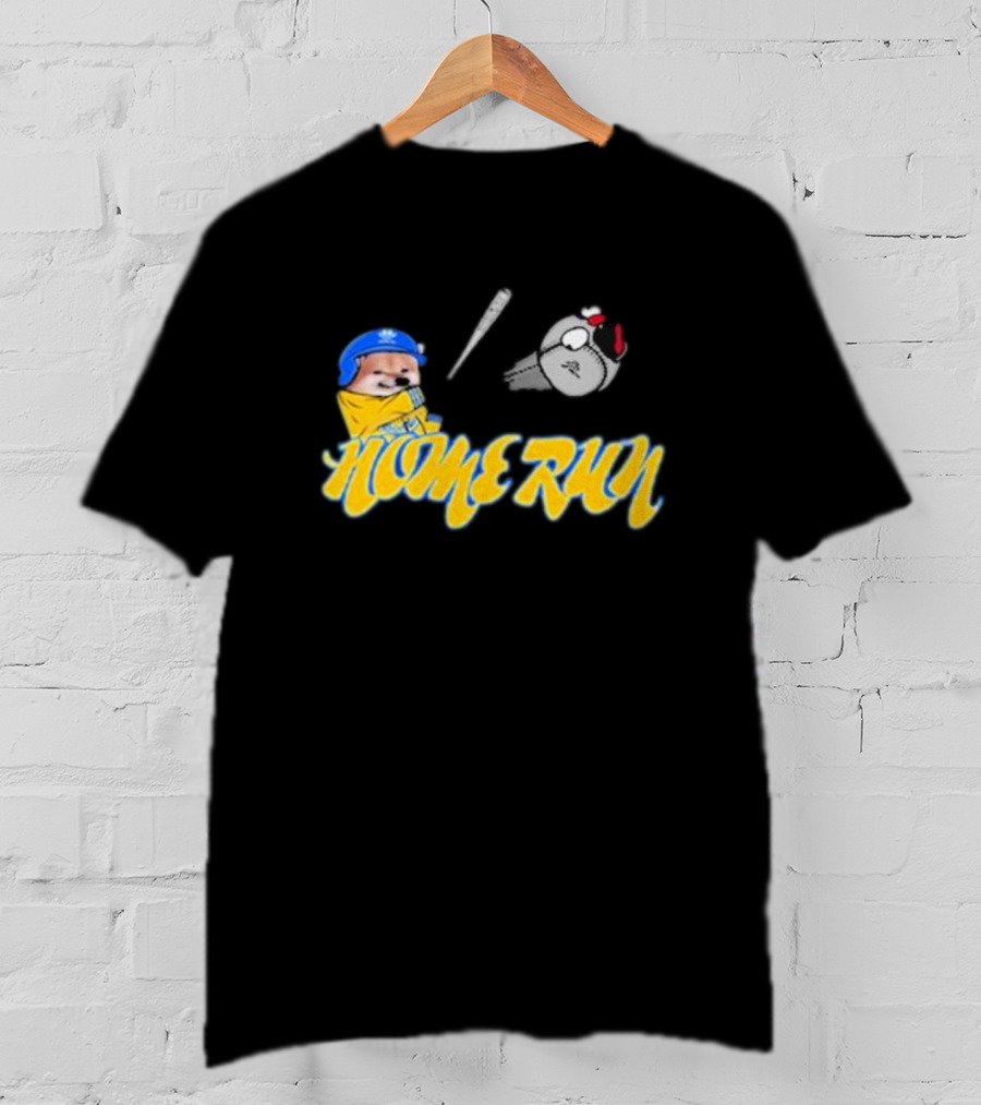 NAFO Baseball Home Run Meme Dog Batting Helmet T-Shirt
