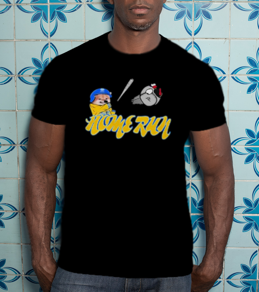 NAFO Baseball Home Run Meme Dog Batting Helmet T-Shirt